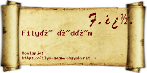 Filyó Ádám névjegykártya